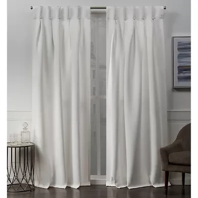 Exclusive Home Curtains Sateen Button Back Tab Energy Saving Blackout Set of 2 Curtain Panel