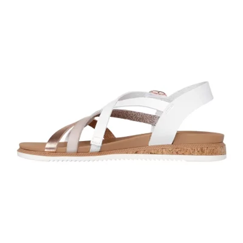 Skechers Bobs Womens Desert Kiss Low Peak Rank Adjustable Strap Gladiator Sandals