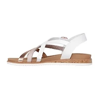 Skechers Bobs Womens Desert Kiss Low Peak Rank Adjustable Strap Gladiator Sandals