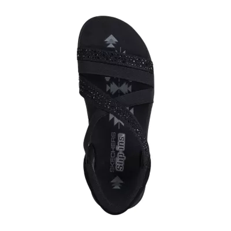 Skechers Womens Reggae Slim Summer Sparkle Strap Sandals