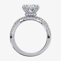 G-H / Si1-Si2) Womens 2 1/2 CT. T.W. Lab Grown White Diamond 14K Gold Side Stone -Stone Engagement Ring