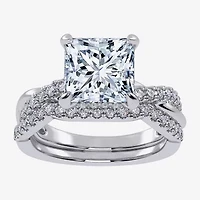 G-H / Si1-Si2) Womens 2 1/2 CT. T.W. Lab Grown White Diamond 14K Gold Side Stone -Stone Engagement Ring