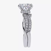 G-H / Si1-Si2) Womens 2 1/2 CT. T.W. Lab Grown White Diamond 14K Gold Side Stone -Stone Engagement Ring