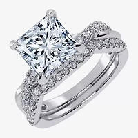 G-H / Si1-Si2) Womens 2 1/2 CT. T.W. Lab Grown White Diamond 14K Gold Side Stone -Stone Engagement Ring