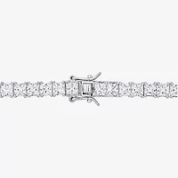 Mens White Sapphire Sterling Silver 20 Inch Tennis Necklace