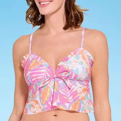 Decree Womens Leaf Juniors Midkini Swimsuit Top
