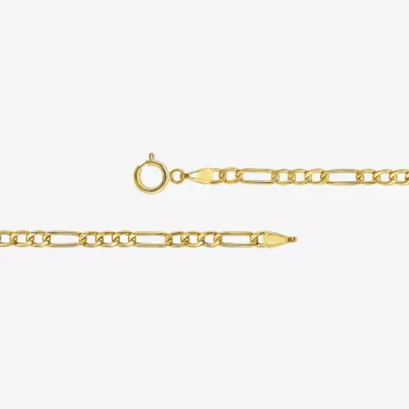 Made in Italy Unisex Adult 10K Gold 18 Inch Figaro Chain Necklace