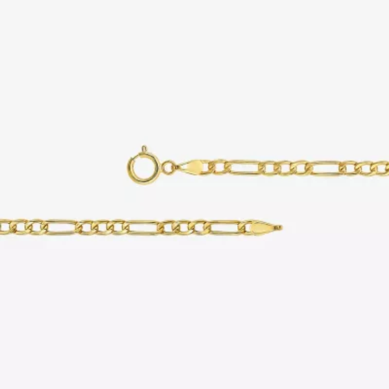 Made in Italy Unisex Adult 10K Gold 22 Inch Figaro Chain Necklace