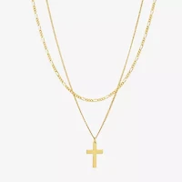 Made in Italy Womens 14K Gold Cross 17 Inch Pendant Necklace