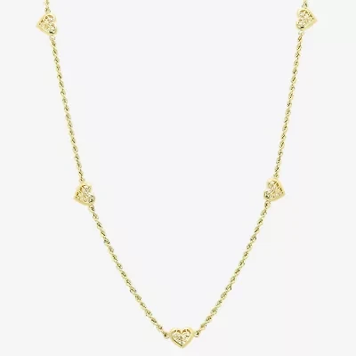 Womens 14K Gold Heart 18 Inch Pendant Necklace