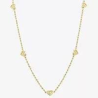 Womens 14K Gold Heart 18 Inch Pendant Necklace