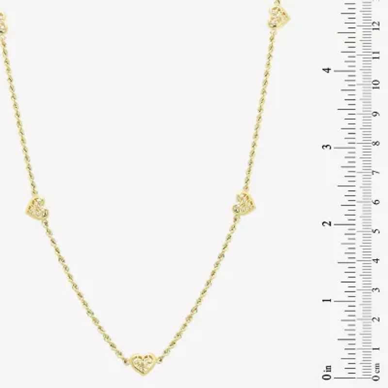 Womens 14K Gold Heart 18 Inch Pendant Necklace