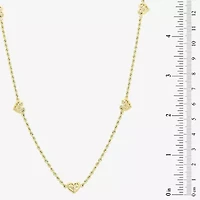 Womens 14K Gold Heart 18 Inch Pendant Necklace