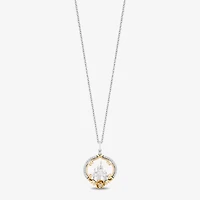 Enchanted Disney Fine Jewelry Womens 1/ CT. T.W. Natural White Diamond 14K Gold Sterling Silver 16 Inch Pendant Necklace