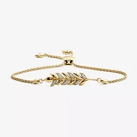 Enchanted Disney Fine Jewelry Womens 1/10 CT. T.W. Natural White Diamond 10K Gold Sterling Silver Anna Princess Frozen Bolo Bracelet