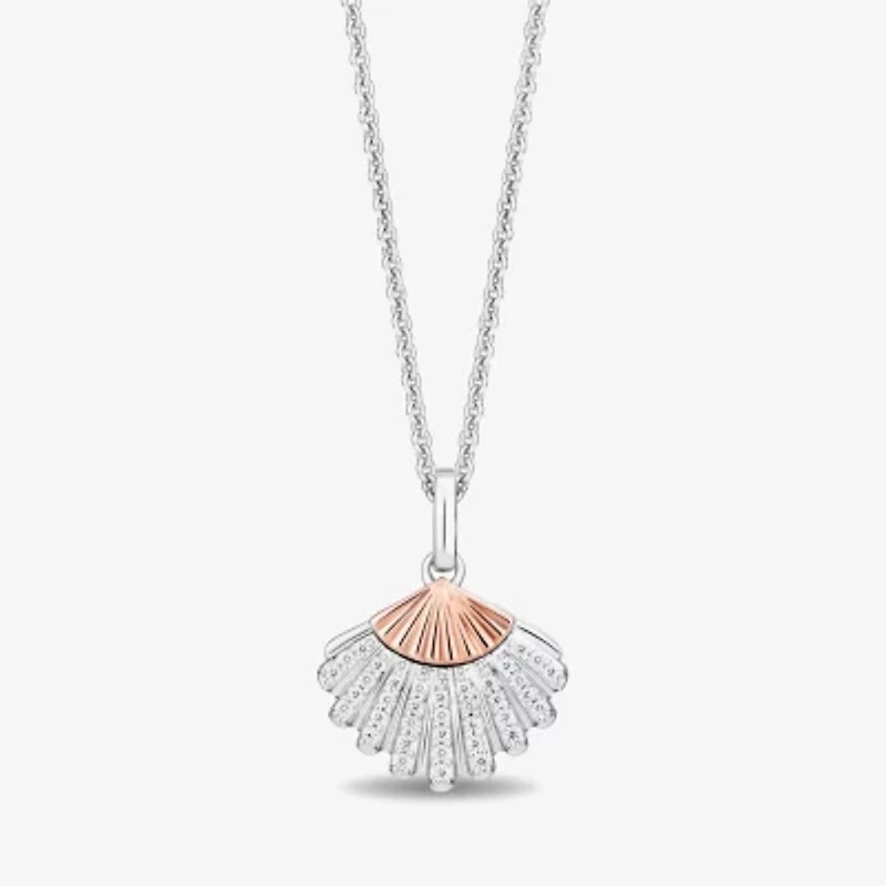 Enchanted Disney Fine Jewelry Womens 1/8 CT. T.W. White Cultured Freshwater Pearl 10K Rose Gold Sterling Silver Ariel Princess The Little Mermaid 2-pc. Jewelry Set
