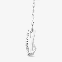 Enchanted Disney Fine Jewelry Womens 1/6 CT. T.W. Natural White Diamond 10K Rose Gold Sterling Silver 17 Inch Pendant Necklace