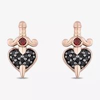Enchanted Disney Fine Jewelry 1/8 CT. T.W. Genuine Red Garnet 10K Rose Gold 12.6mm Evil Queen Stud Earrings