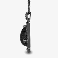 Enchanted Disney Fine Jewelry Womens 1 1/4 CT. T.W. Genuine Black Quartz Sterling Silver 16 Inch Pendant Necklace