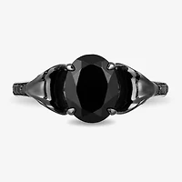 Enchanted Disney Fine Jewelry Womens Diamond Accent Genuine Black Onyx Sterling Silver Aladdin Jafar Cocktail Ring