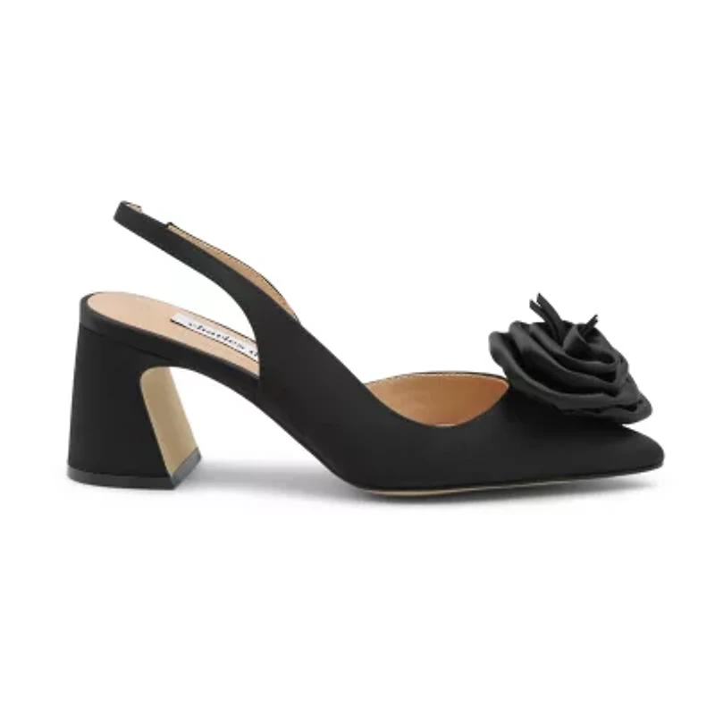 Charles David Althea Womens Pointed Closed Toe Block Heel Pumps