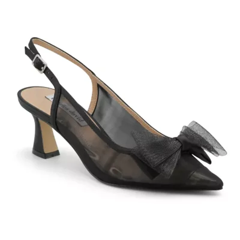 Charles David Arina Womens Pointed Closed Toe Flared Heel Pumps