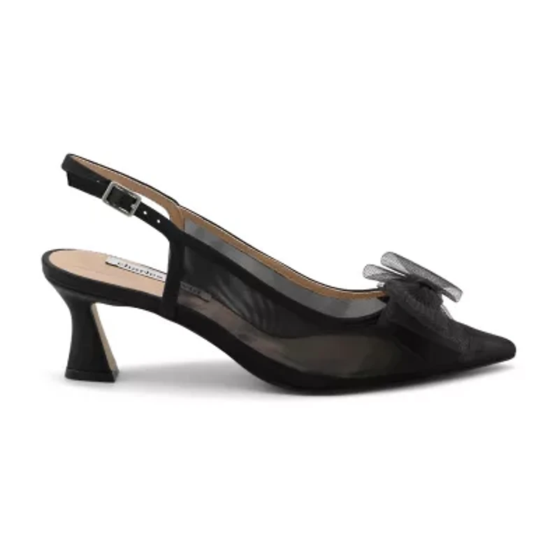 Charles David Arina Womens Pointed Closed Toe Flared Heel Pumps