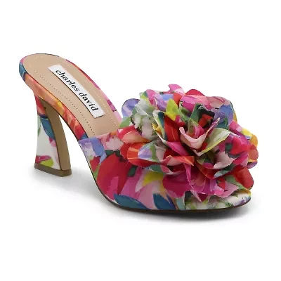 Charles David Kam Womens Round Peep Toe Spool Heel Pumps