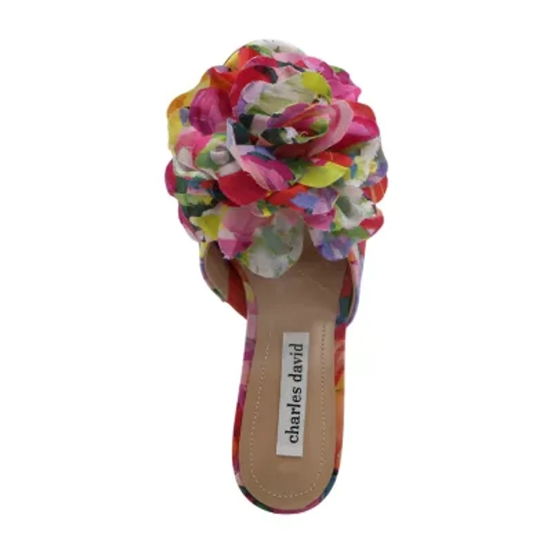 Charles David Kam Womens Round Peep Toe Spool Heel Pumps