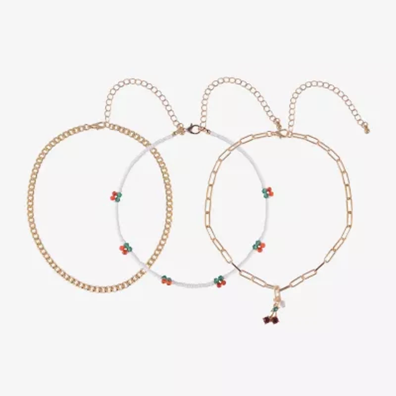 Arizona Womens Cherries 3-pc. Necklace Set