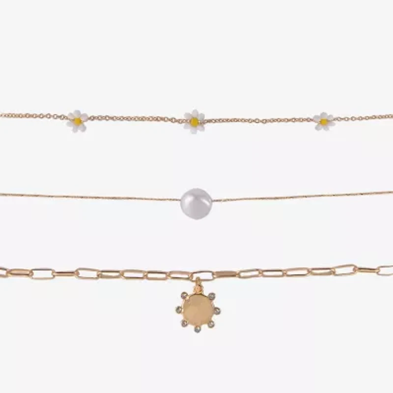 Arizona Gold Tone Daisy Boys Flower 3-pc. Necklace Set