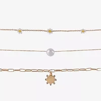 Arizona Gold Tone Daisy Boys Flower 3-pc. Necklace Set