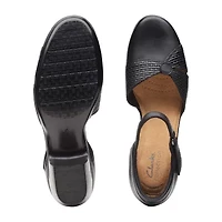 Clarks Emily Rae Womens Round Block Heel Pumps
