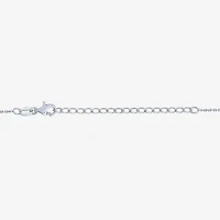 Womens Diamond Accent Genuine Blue Aquamarine Sterling Silver Oval 16 Inch Pendant Necklace