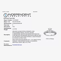 (F / Vs2) Womens 2 CT. T.W. Lab Grown White Diamond 10K Gold Oval Side Stone Engagement Ring