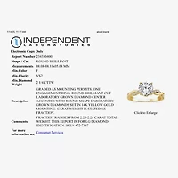 (F / Vs2) Womens 2 1/4 CT. T.W. Lab Grown White Diamond 14K Gold Round Side Stone Engagement Ring