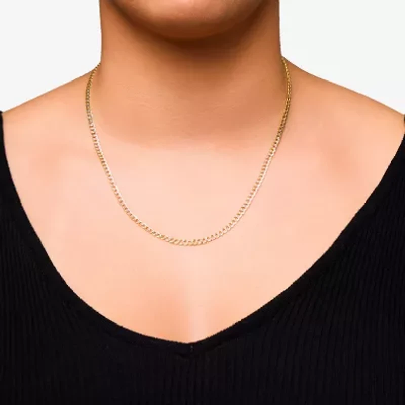 Made in Italy Unisex Adult 10K Gold 20 Inch Curb Chain Necklace