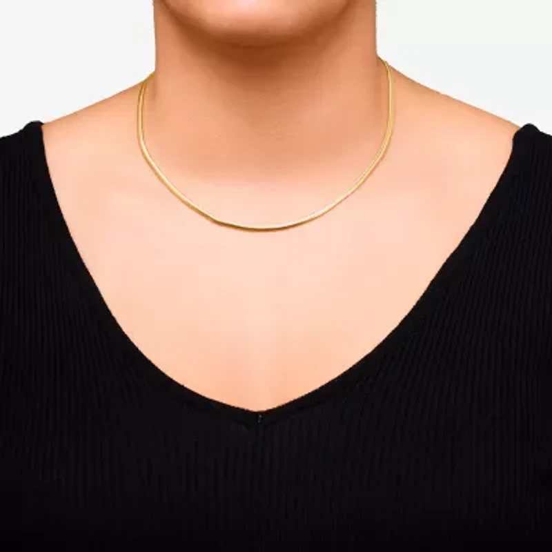 Womens 14K Gold 18 Inch Snake Chain Necklace