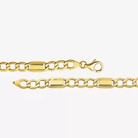 Made in Italy Unisex Adult 10K Gold 8 1/2 Inch Hollow Link Chain Bracelet