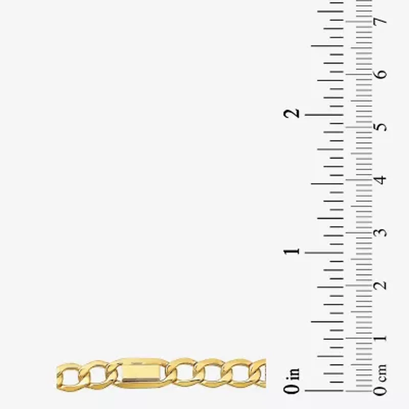 Made in Italy Unisex Adult 10K Gold 8 1/2 Inch Hollow Link Chain Bracelet