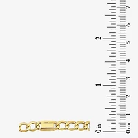Made in Italy Unisex Adult 10K Gold 8 1/2 Inch Hollow Link Chain Bracelet
