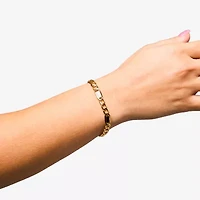 Made in Italy Unisex Adult 10K Gold 8 1/2 Inch Hollow Link Chain Bracelet