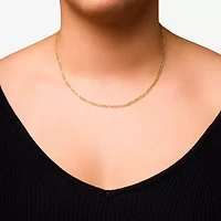 Made in Italy Unisex Adult 10K Gold 18 Inch Figaro Chain Necklace