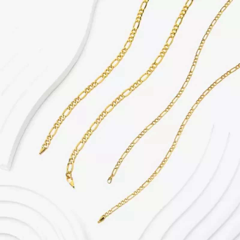 Made in Italy Unisex Adult 10K Gold 20 Inch Figaro Chain Necklace