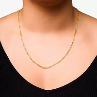 Made in Italy Unisex Adult 10K Gold 22 Inch Figaro Chain Necklace