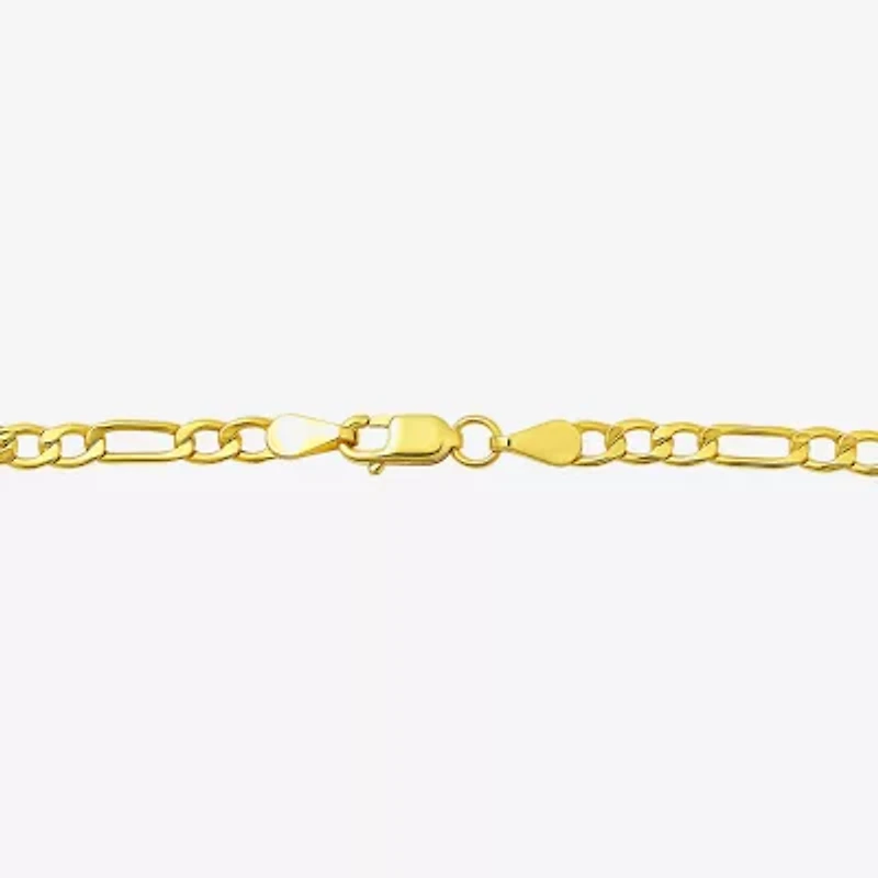 Made in Italy Unisex Adult 10K Gold 9 Inch Semisolid Figaro Chain Bracelet
