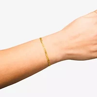 Made in Italy Unisex Adult 10K Gold 9 Inch Semisolid Figaro Chain Bracelet