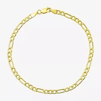 Made in Italy Unisex Adult 10K Gold 7.5 Inch Semisolid Figaro Chain Bracelet