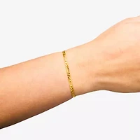 Made in Italy Unisex Adult 10K Gold 7.5 Inch Semisolid Figaro Chain Bracelet