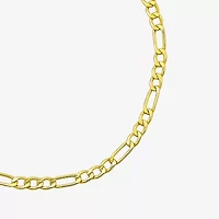Made in Italy Unisex Adult 10K Gold 7.5 Inch Semisolid Figaro Chain Bracelet